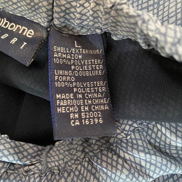 Liz Claiborne Liz Sport Elastic Waist Pull On Wide Leg Blue and White Pants Size - Picture 7 of 11